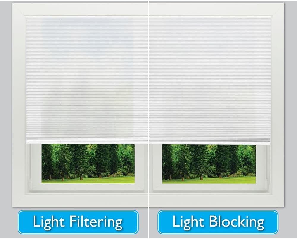 Color Natural Redi Shade No Tools Easy Lift Trim-at-Home Cordless Pleated Light Filtering Fabric Shade Natural
